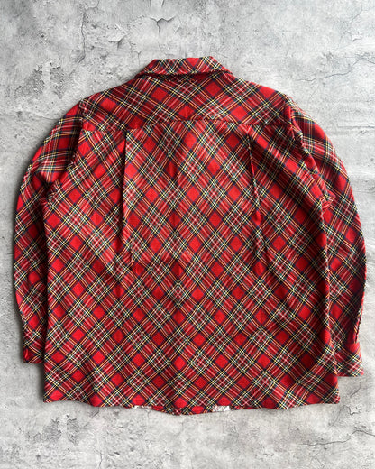 1950/1960S SHADOW PLAID RAYON FLANNEL (M)