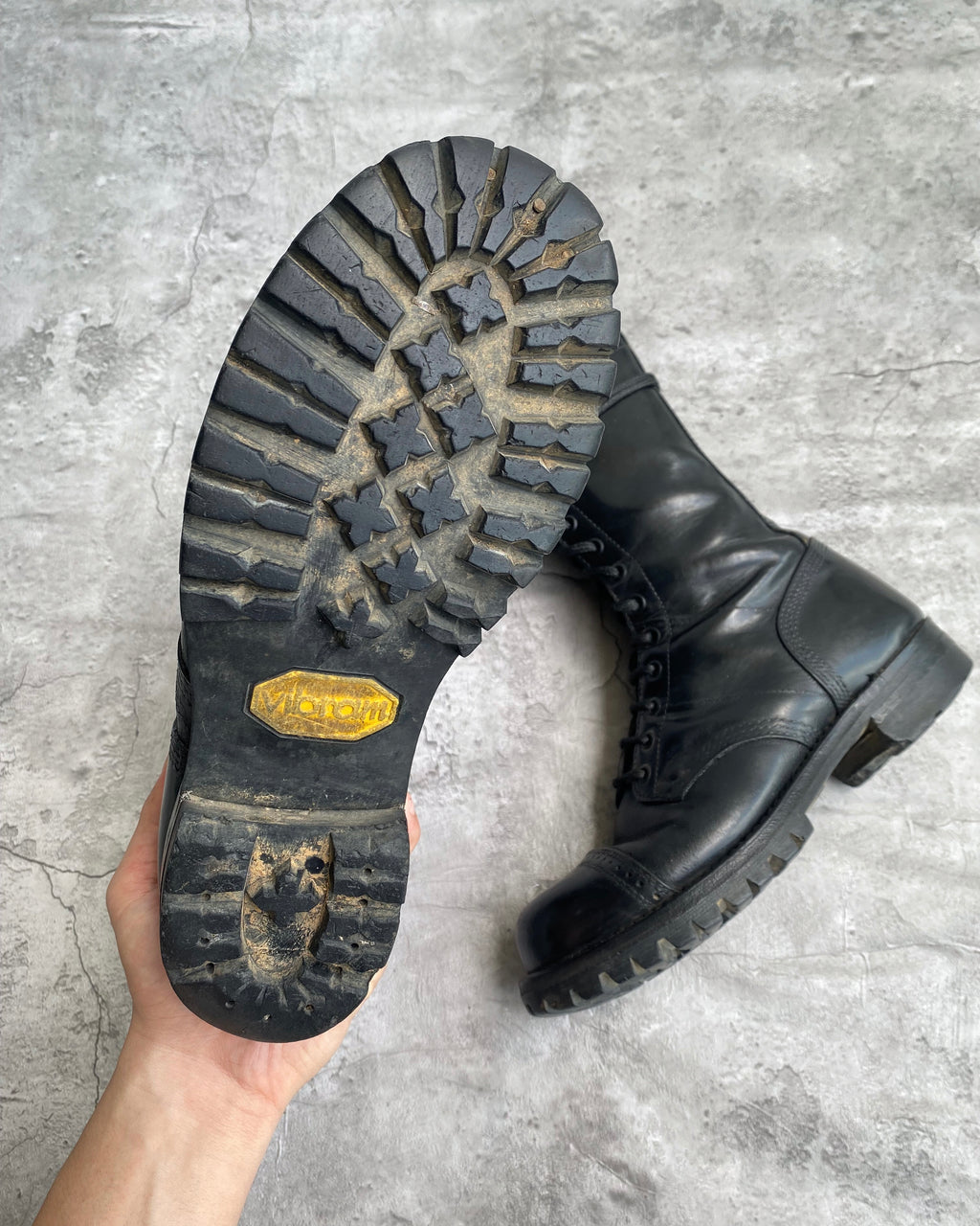 1980S US ARMY PARATROOPER VIBRAM SOLE BOOTS (8.5)