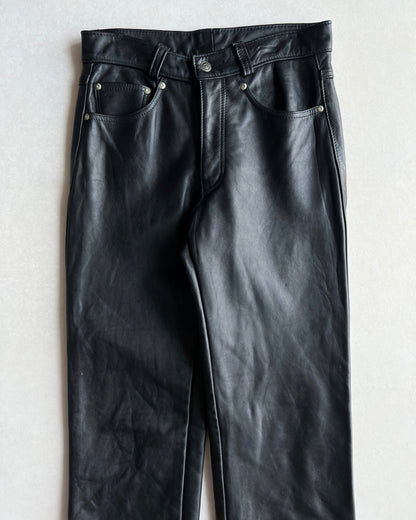 1990S SCHOTT BLACK LEATHER PANTS (30X30)