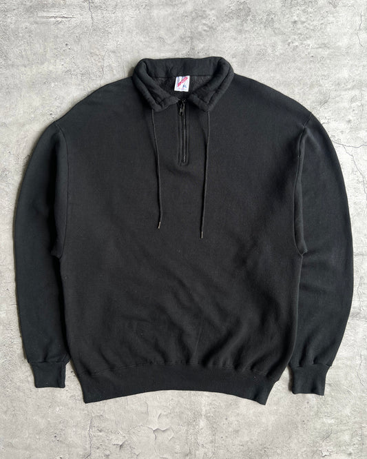 1990S BLACK JERZEES HALF-ZIP SWEATSHIRT (M/L)