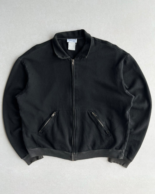 1990S FADED BLACK AGNES B. ZIP-UP SWEATS JACKET (L)