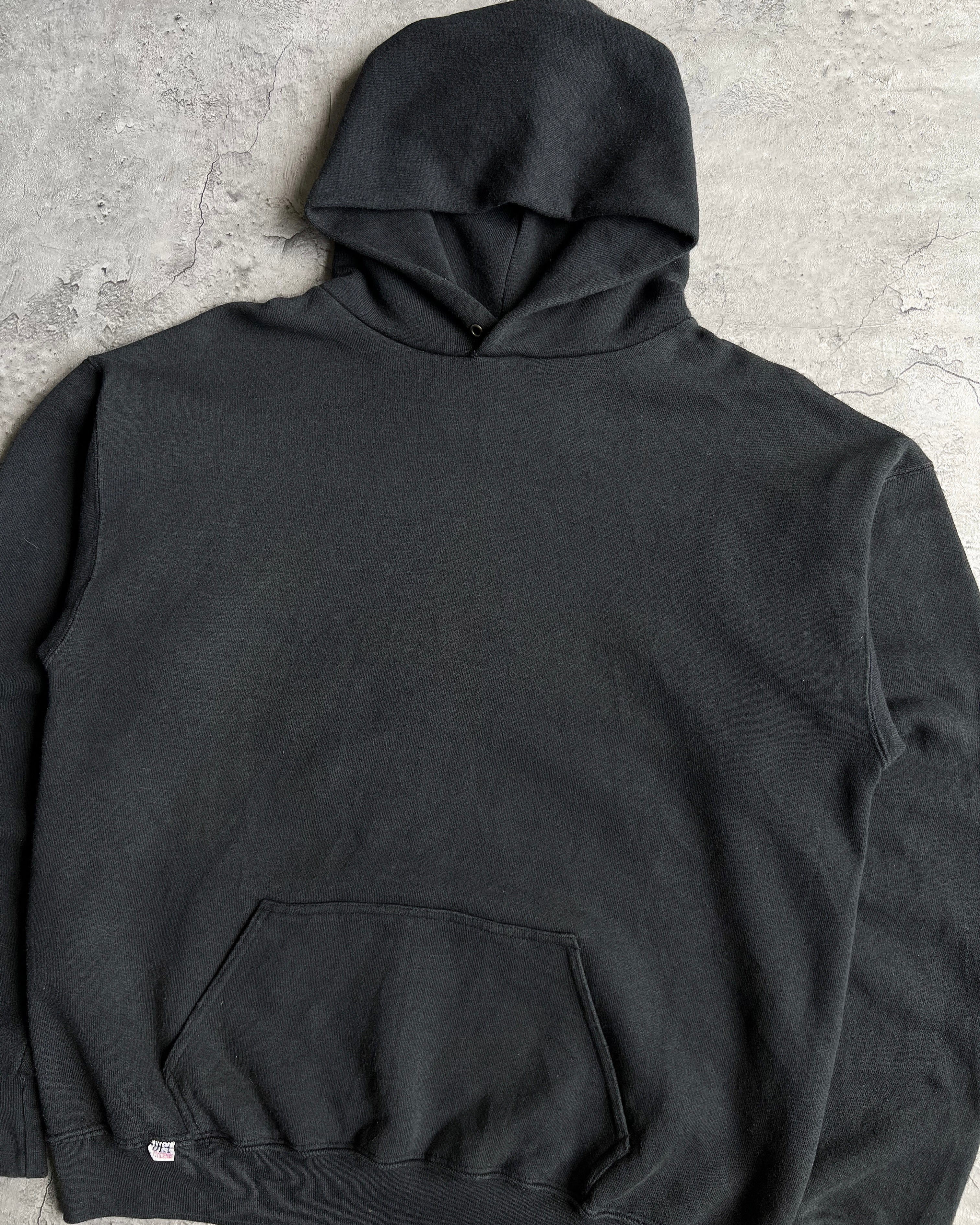1990S SKI FADED BLACK BLANK HOODIE (L)