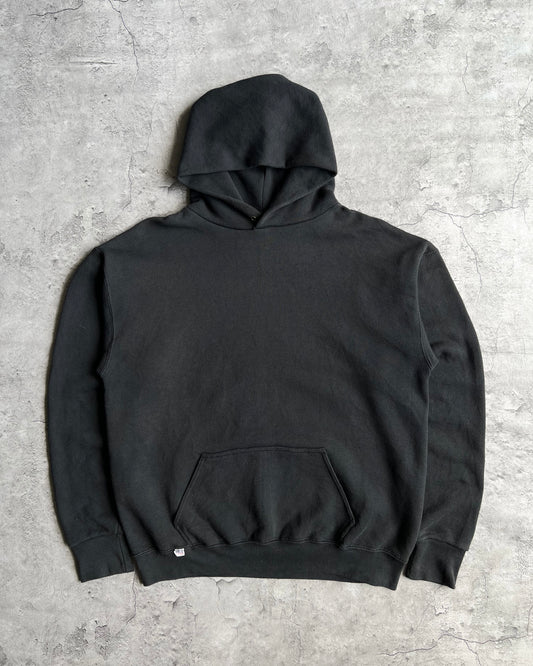 1990S SKI FADED BLACK BLANK HOODIE (L)