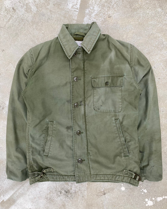 1970S SUN FADED US ARMY A-2 DECK JACKET (S/M)