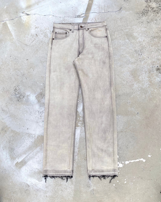 1980S BLEACHED GREY LEVI'S 501 RELEASED HEM JEANS (31X30)