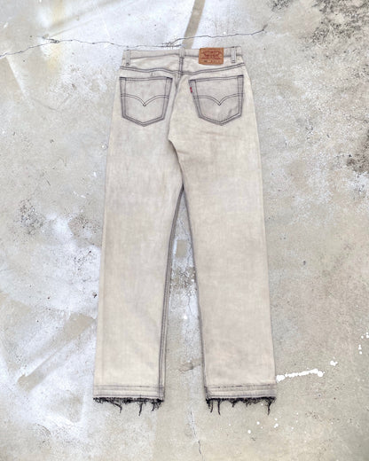 1980S BLEACHED GREY LEVI'S 501 RELEASED HEM JEANS (31X30)