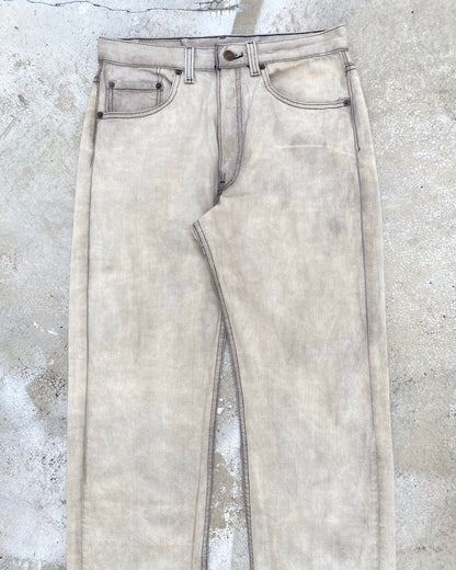 1980S BLEACHED GREY LEVI'S 501 RELEASED HEM JEANS (31X30)