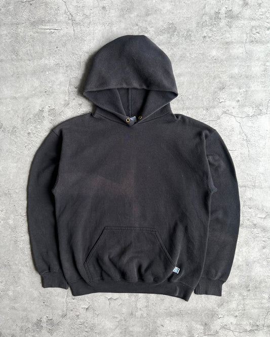 1990S SUN FADED BLACK DISCUS ATHLETIC BLANK HOODIE (M/L)