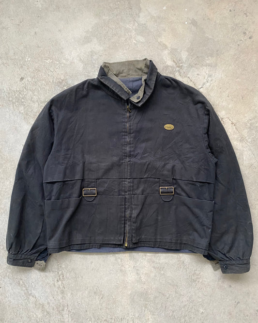 1990S MEN'S TENORAS BLACK CANVAS WORK JACKET (M/L)