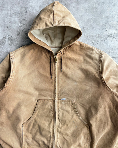 1980S BROWN CARHARTT 100 YEARS HOODED WORK JACKET (XL)