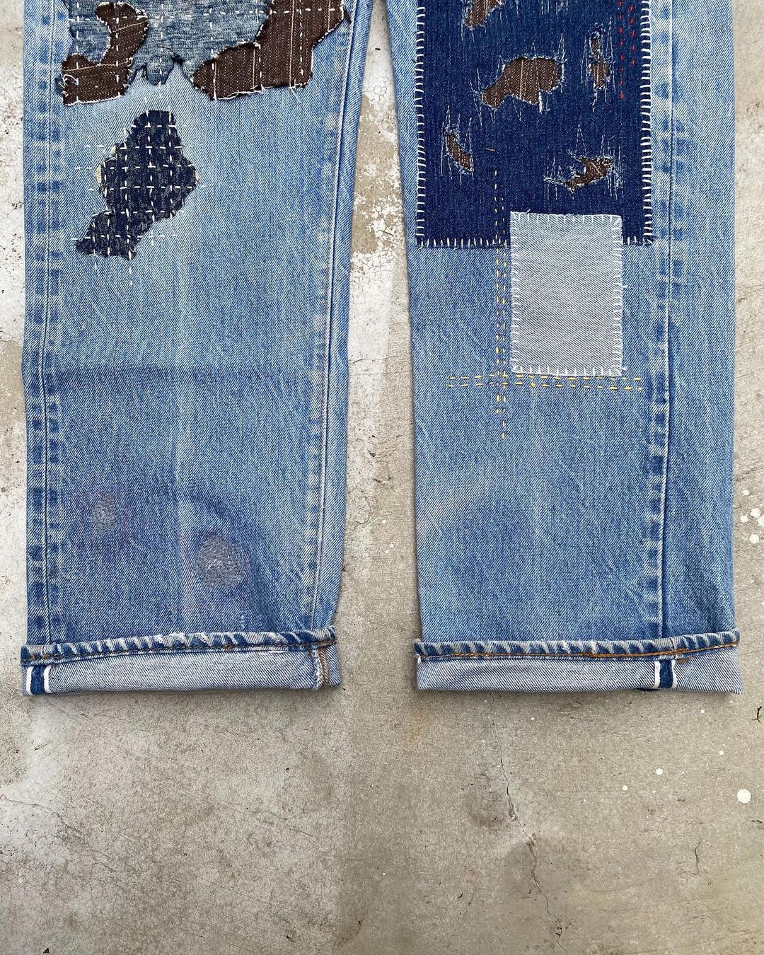 1980s Levi's  501 Sashiko Patch Selvedge Jeans