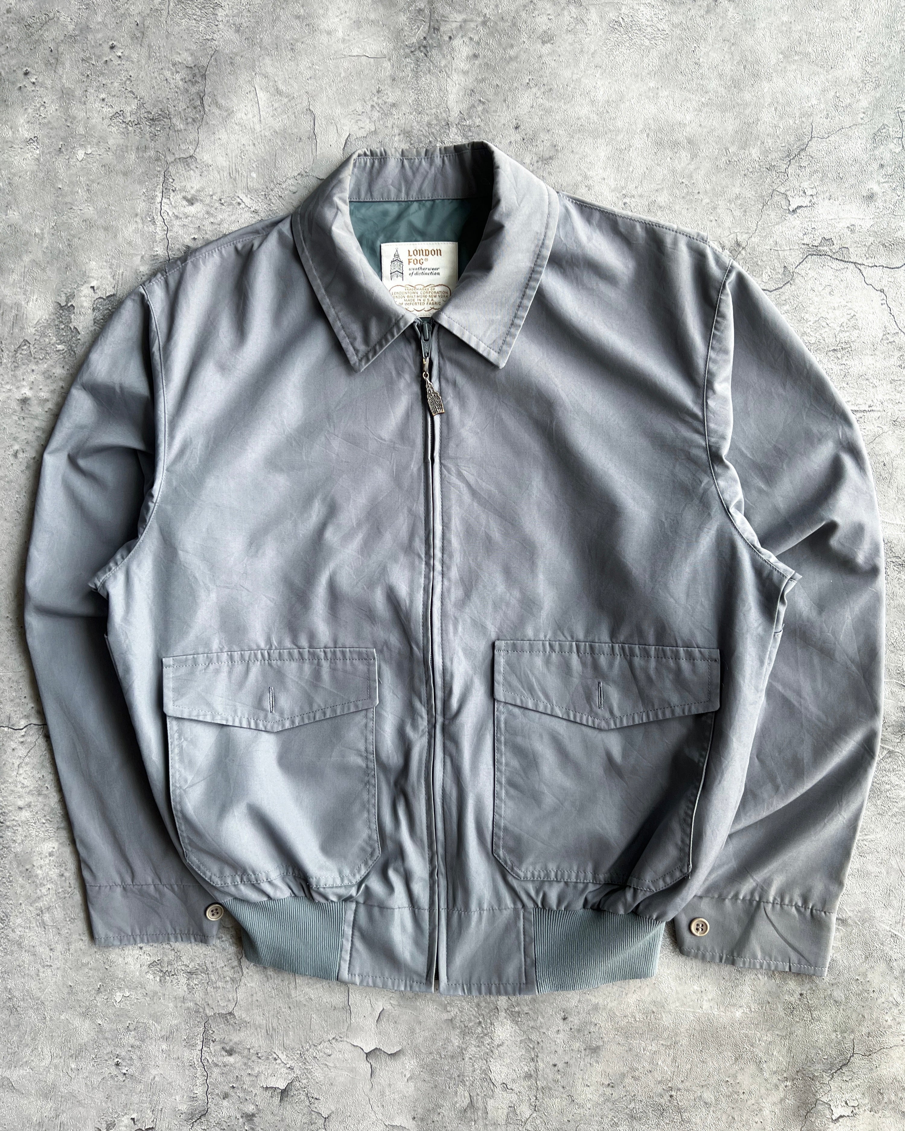 1990S GREY LONDON FOG DOUBLE POCKET JACKET (M) – exaghules