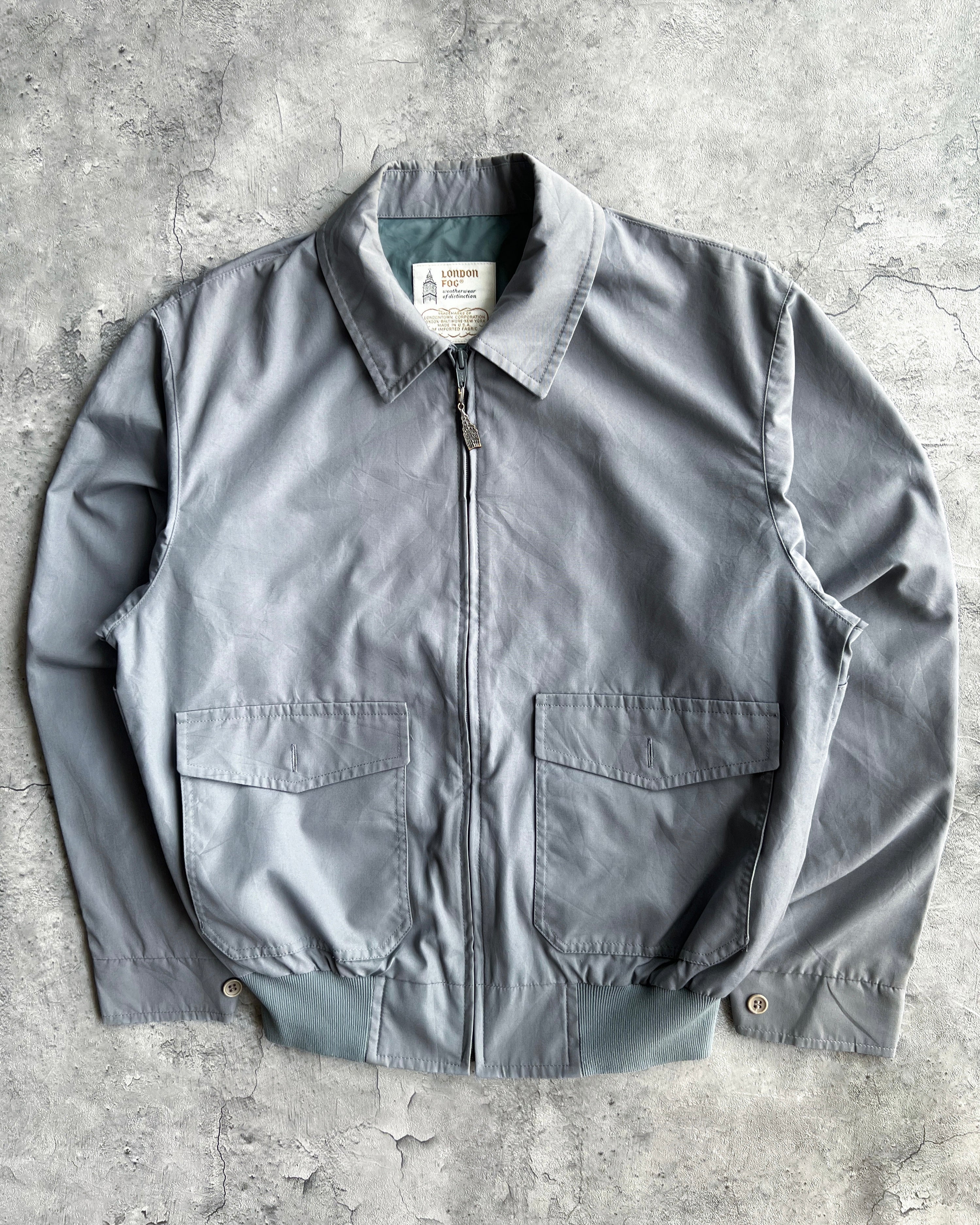 1990S GREY LONDON FOG DOUBLE POCKET JACKET (M)