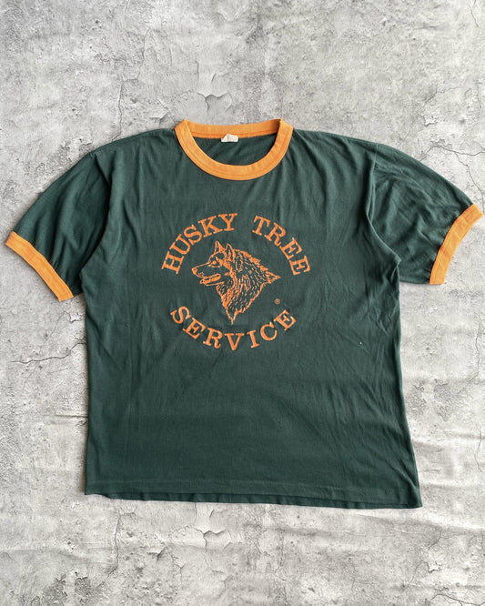 1990S ‘HUSKY TREE SERVICE’ RINGER TEE (M)