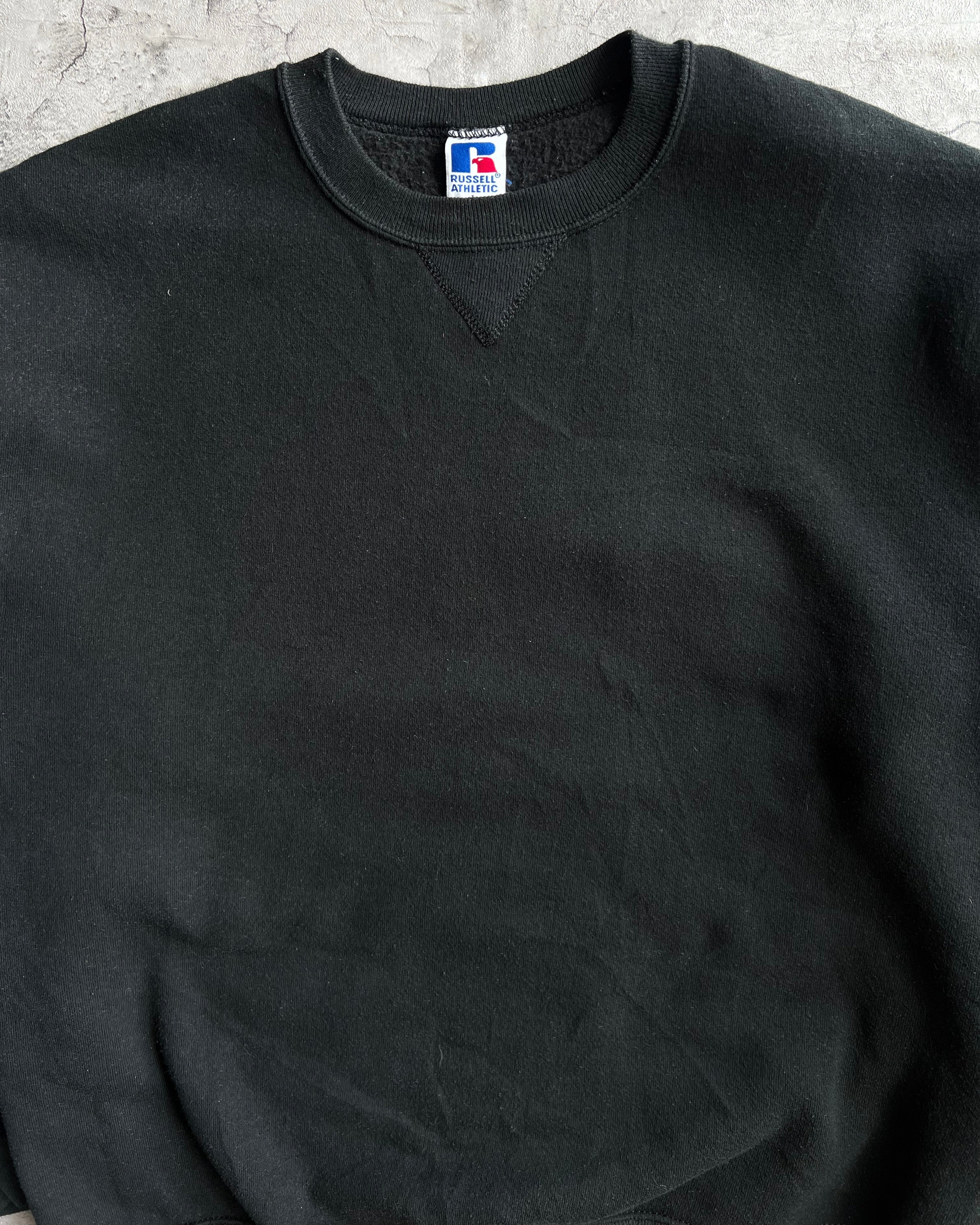 1990S BLACK BLANK RUSSELL SWEATSHIRT (L)