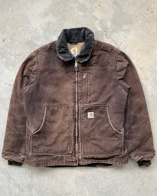 1990S SUN FADED BROWN CARHARTT WORK JACKET (S/M)