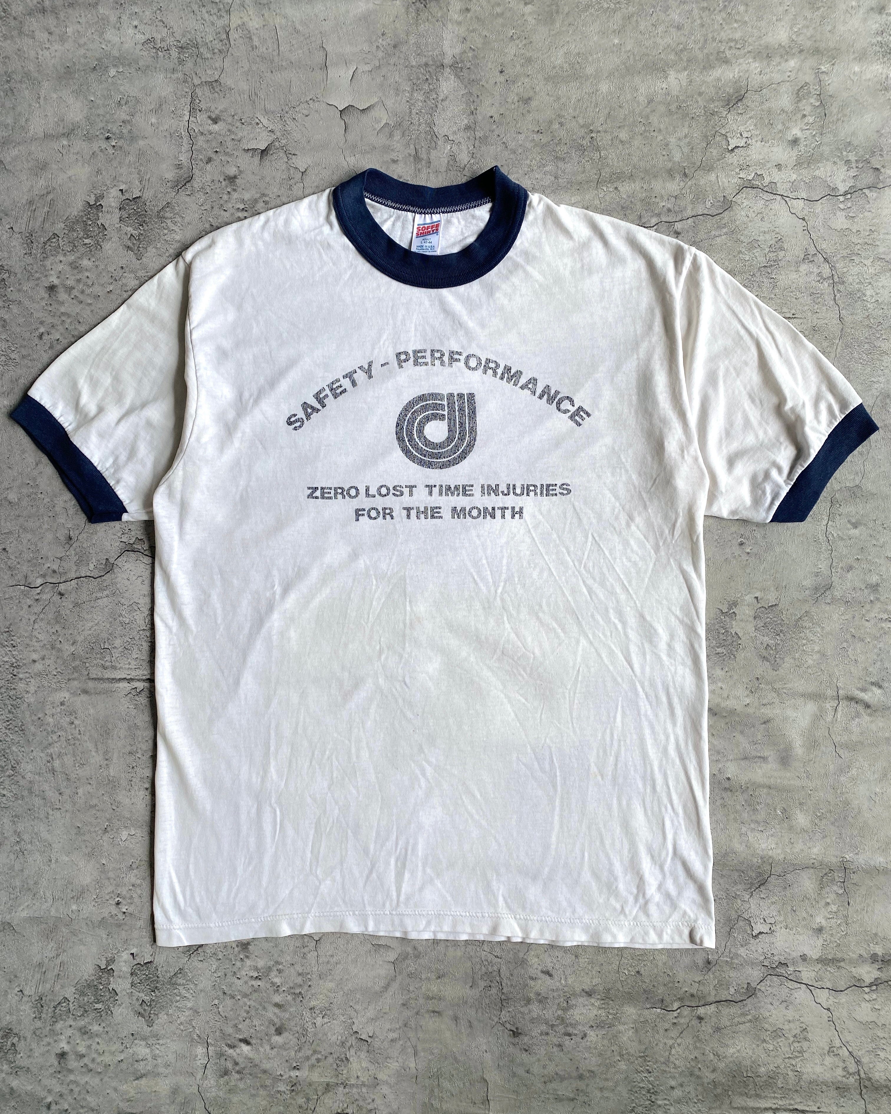 1980S ‘SAFETY PERFORMANCE’ RINGER TEE (L)