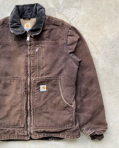 1990S SUN FADED BROWN CARHARTT WORK JACKET (S/M)