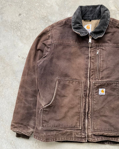 1990S SUN FADED BROWN CARHARTT WORK JACKET (S/M)