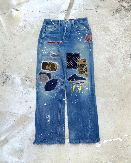 1980S LEVI'S 501 PATCH/PAINTED SELVEDGE JEANS (29X30)