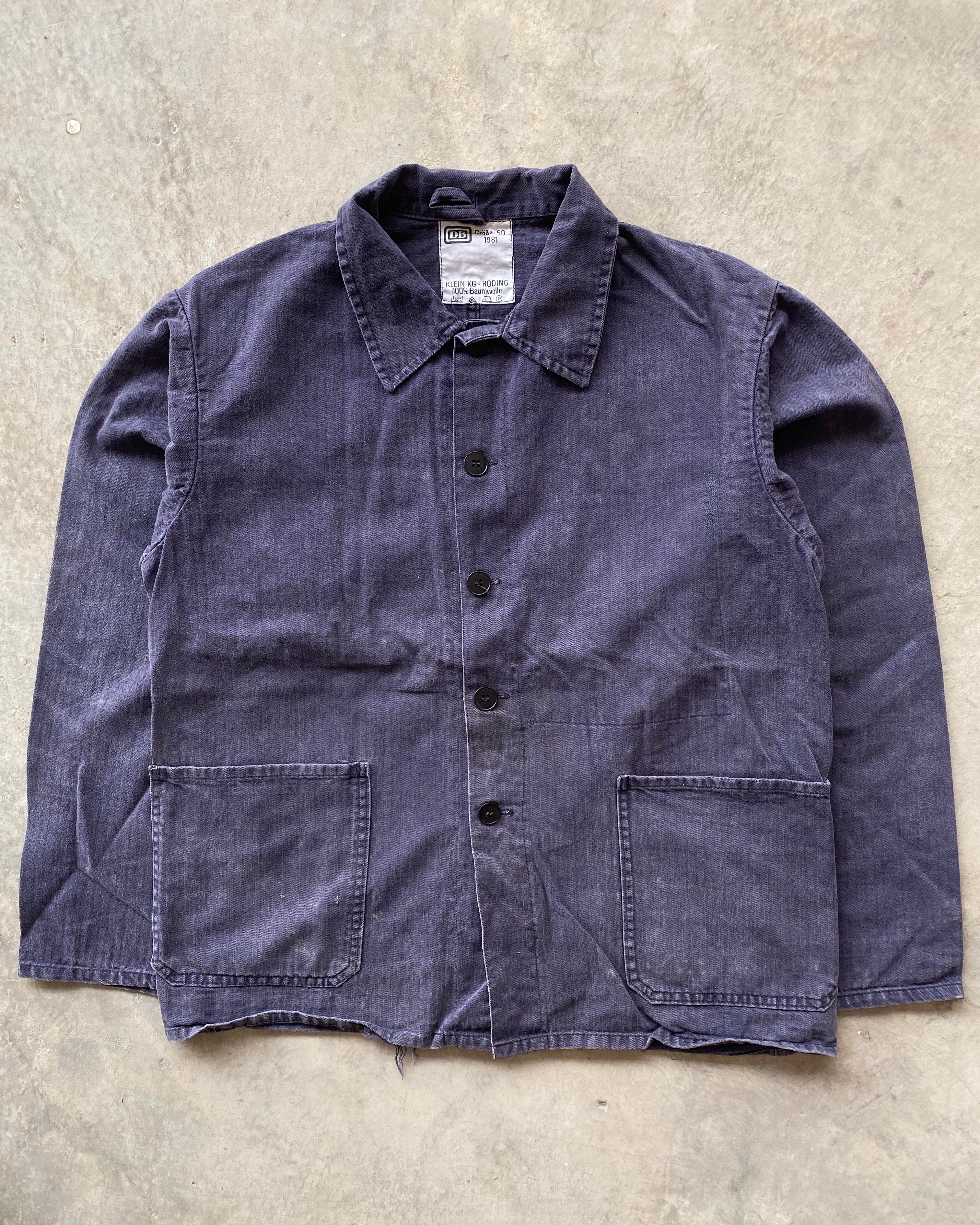 1981 DARK PURPLE HBT FRENCH WORKWEAR JACKET (M/L)