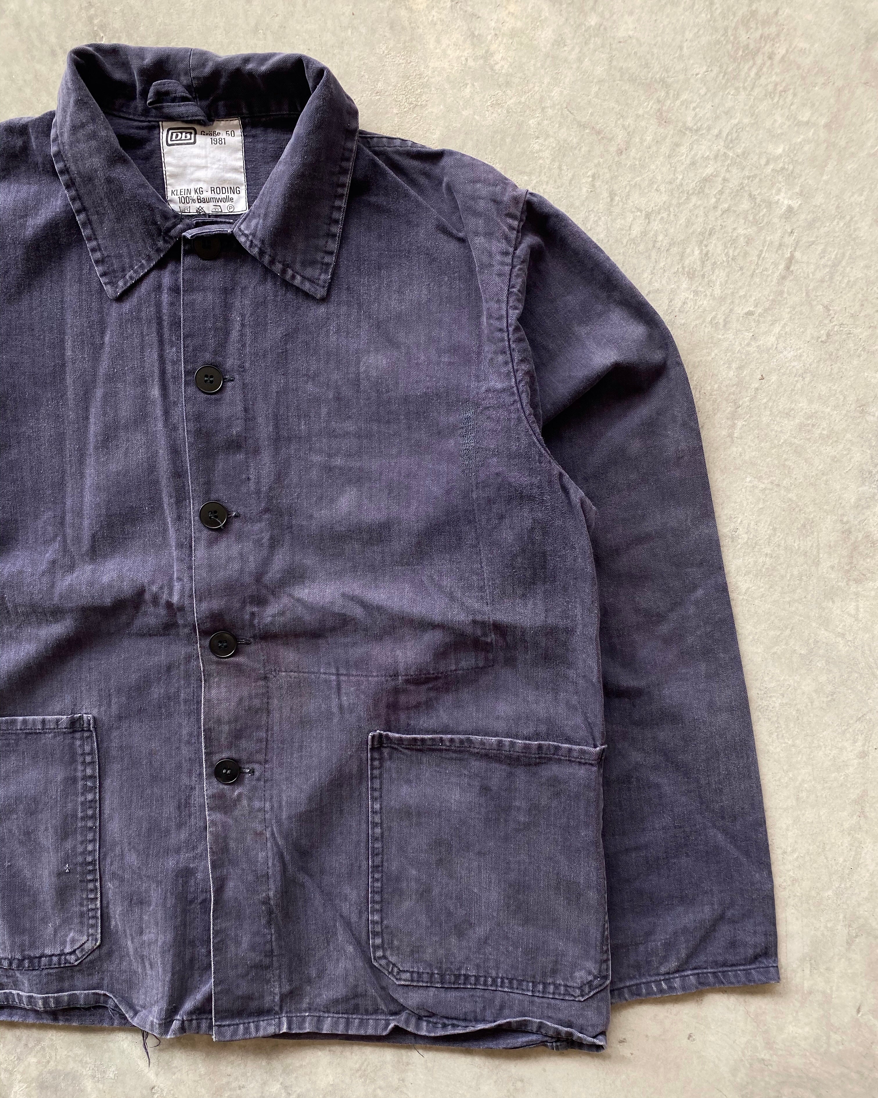 1981 DARK PURPLE HBT FRENCH WORKWEAR JACKET (M/L)