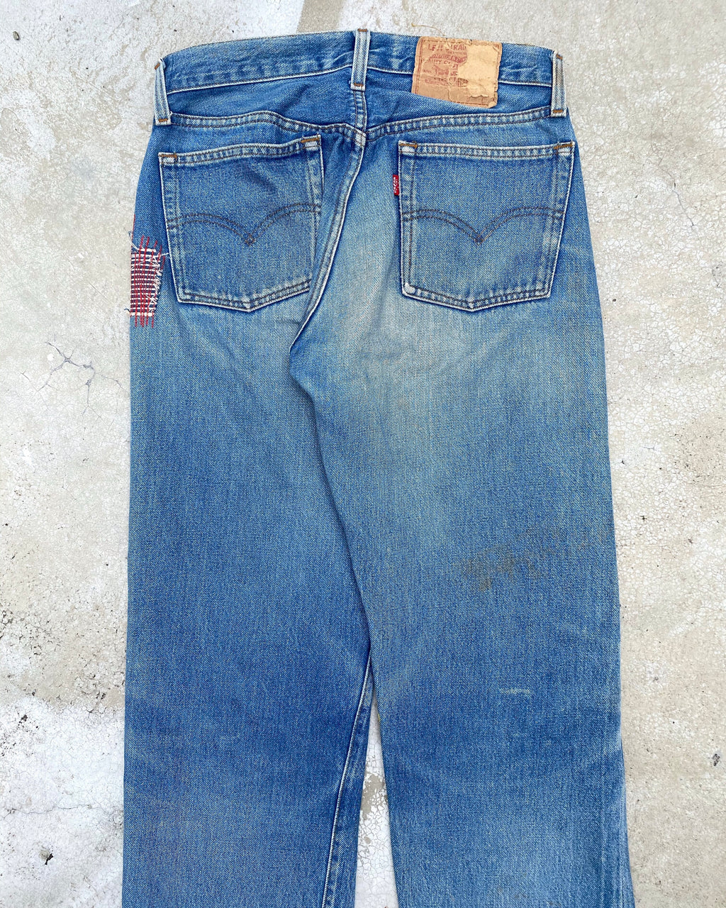 1980S LEVI'S 501 PATCH/PAINTED SELVEDGE JEANS (29X30)