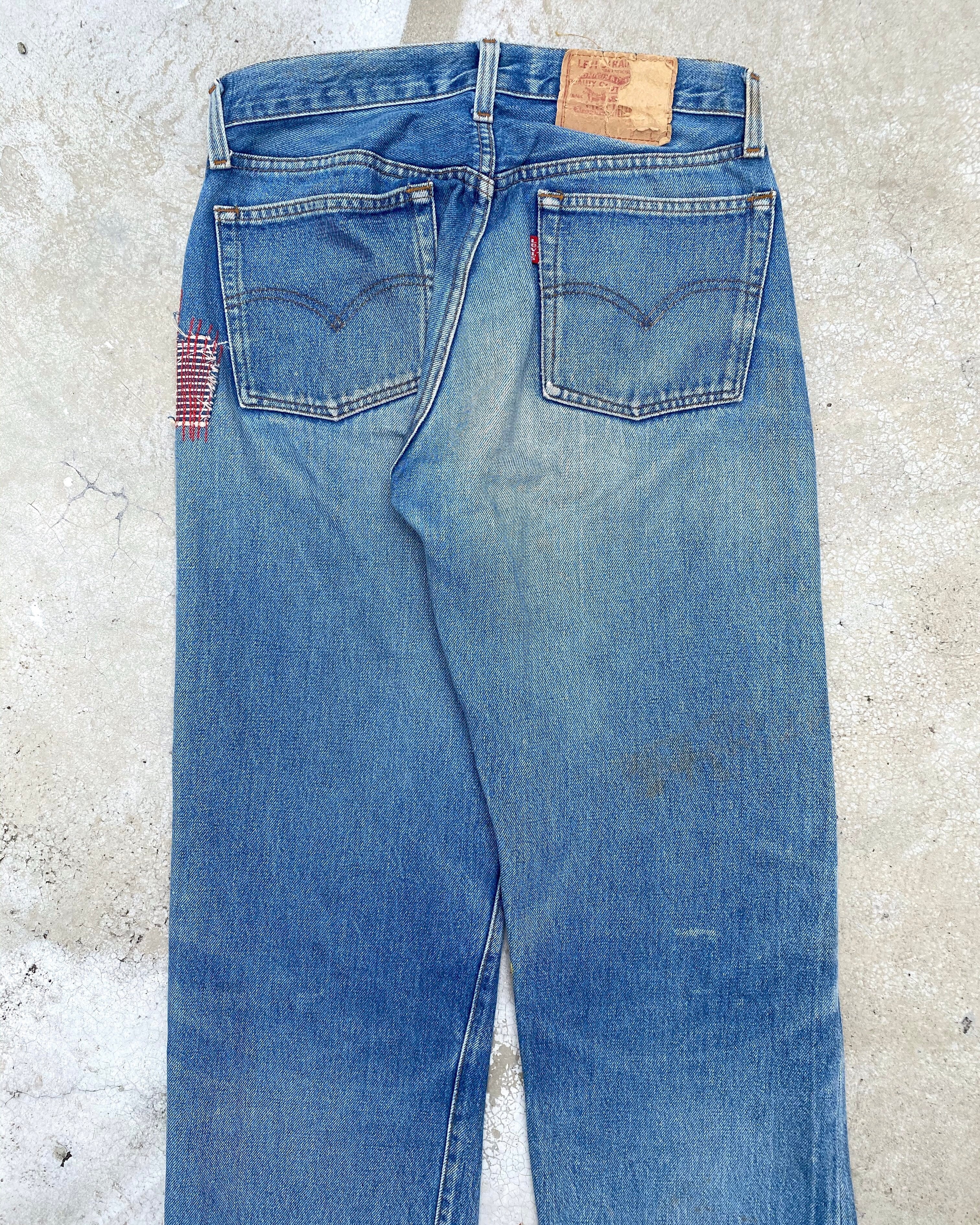 1980S LEVI'S 501 PATCH/PAINTED SELVEDGE JEANS (29X30)