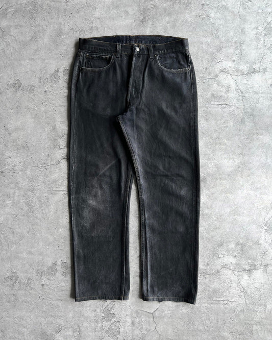 1990S WAXED BLACK LEVI'S 501 JEANS (33X32)
