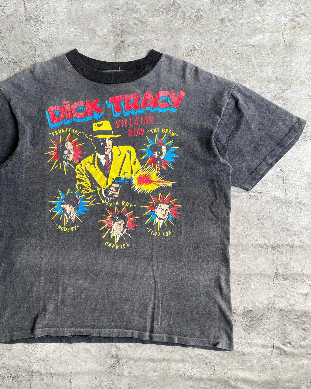 1990S "DICK TRACY VILLAIN'S ROW" SUN FADED TEE (L)