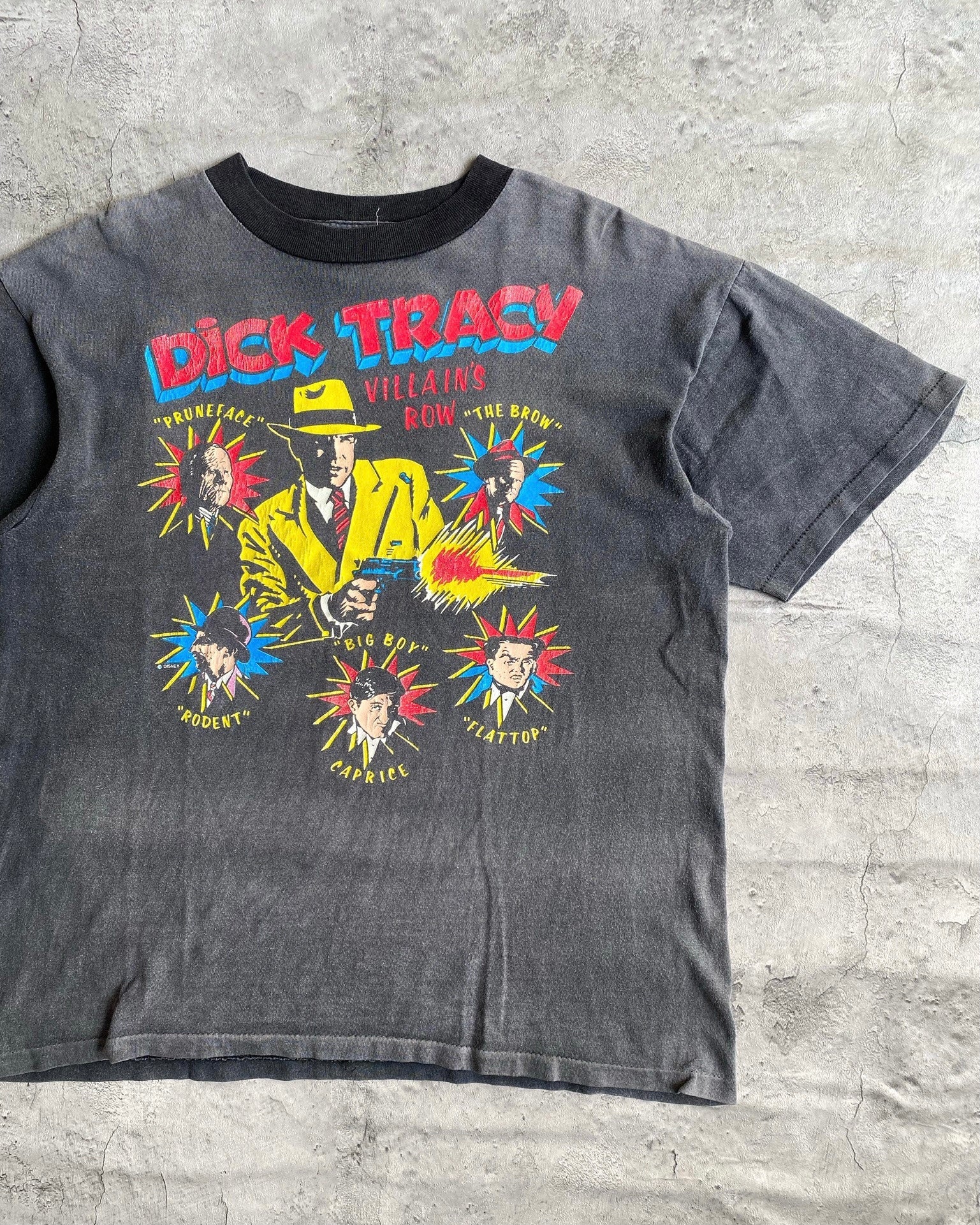 1990S "DICK TRACY VILLAIN'S ROW" SUN FADED TEE (L)