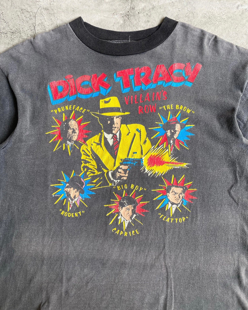 1990S "DICK TRACY VILLAIN'S ROW" SUN FADED TEE (L)
