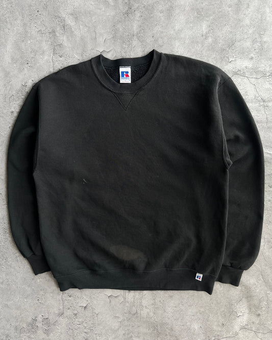 1990S FADED BLACK BLANK RUSSELL SWEATSHIRT (L)