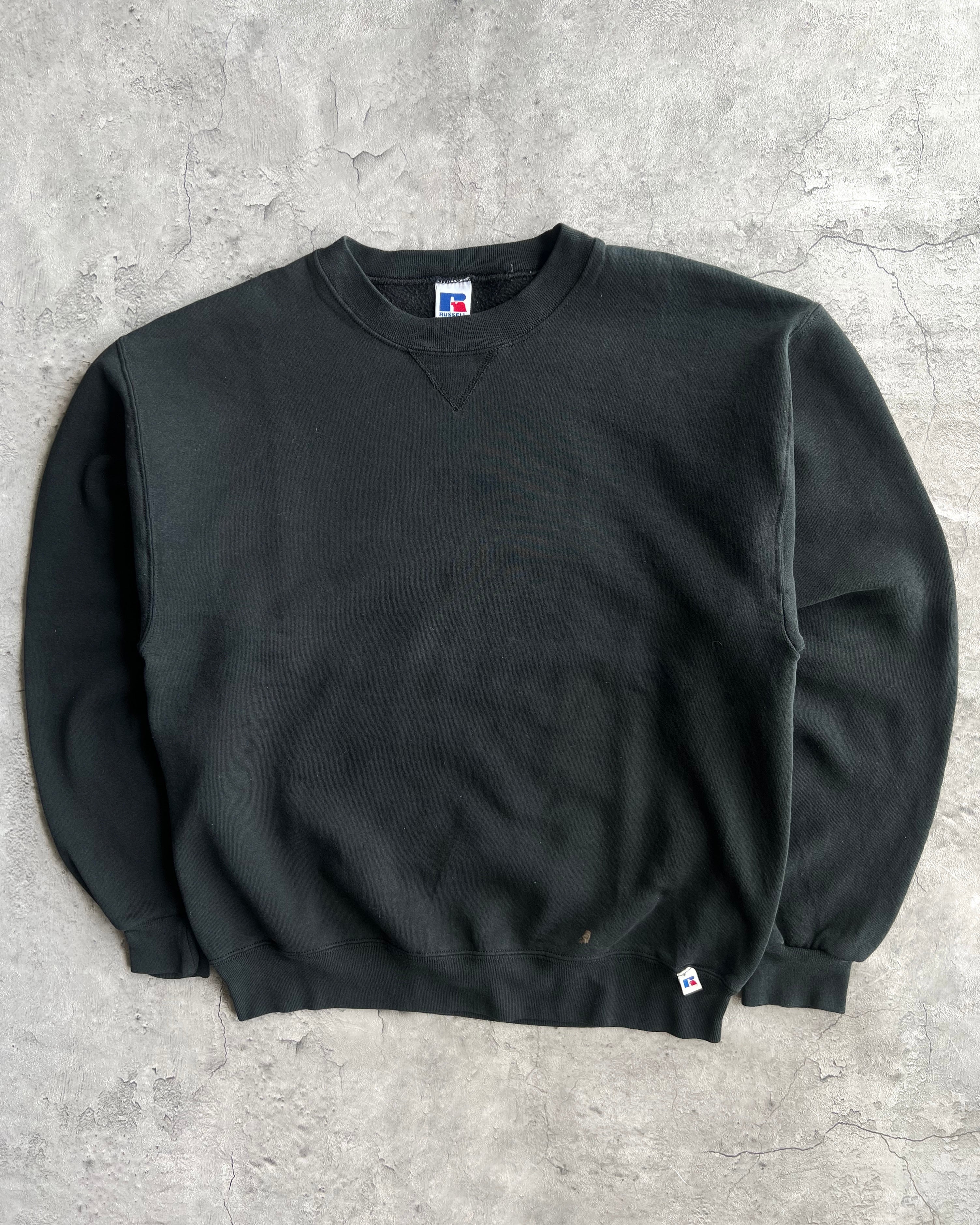 1990S BLACK BLANK RUSSELL SWEATSHIRT (L)