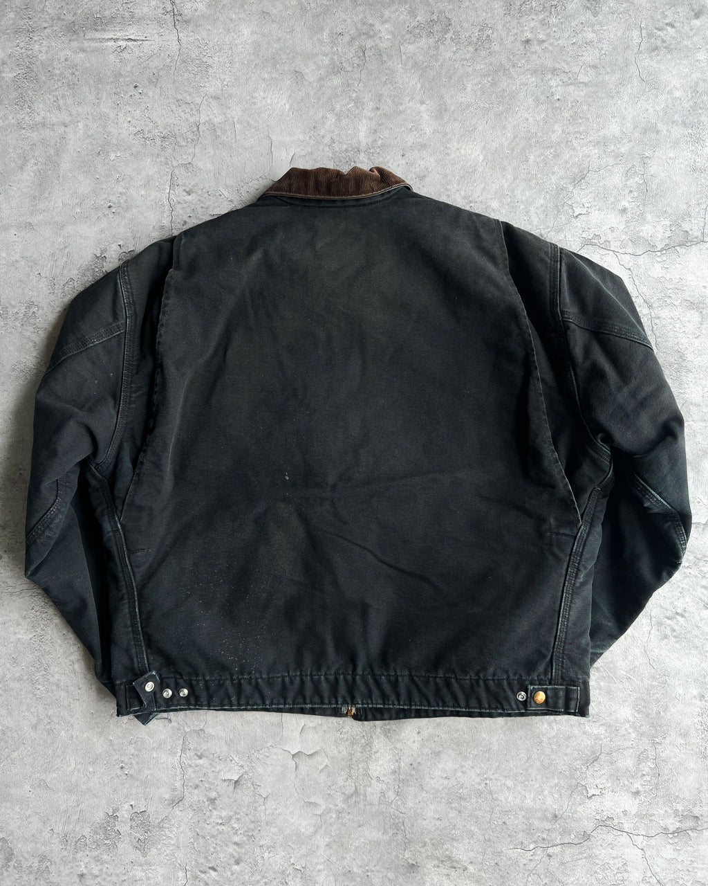 1990S FADED BLACK CARHARTT DETROIT WORK JACKET (XL)