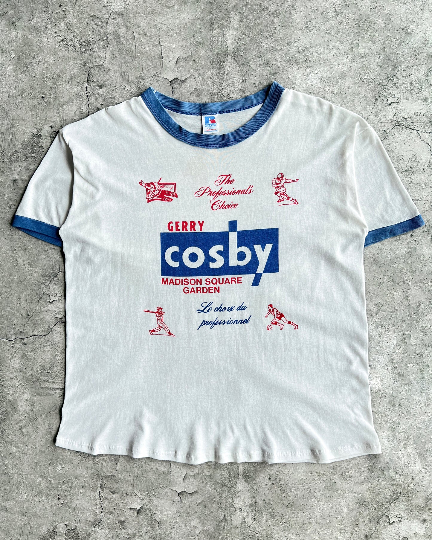 1980S 'GERRY COSBY MADISON SQUARE GARDEN' RINGER TEE (L)