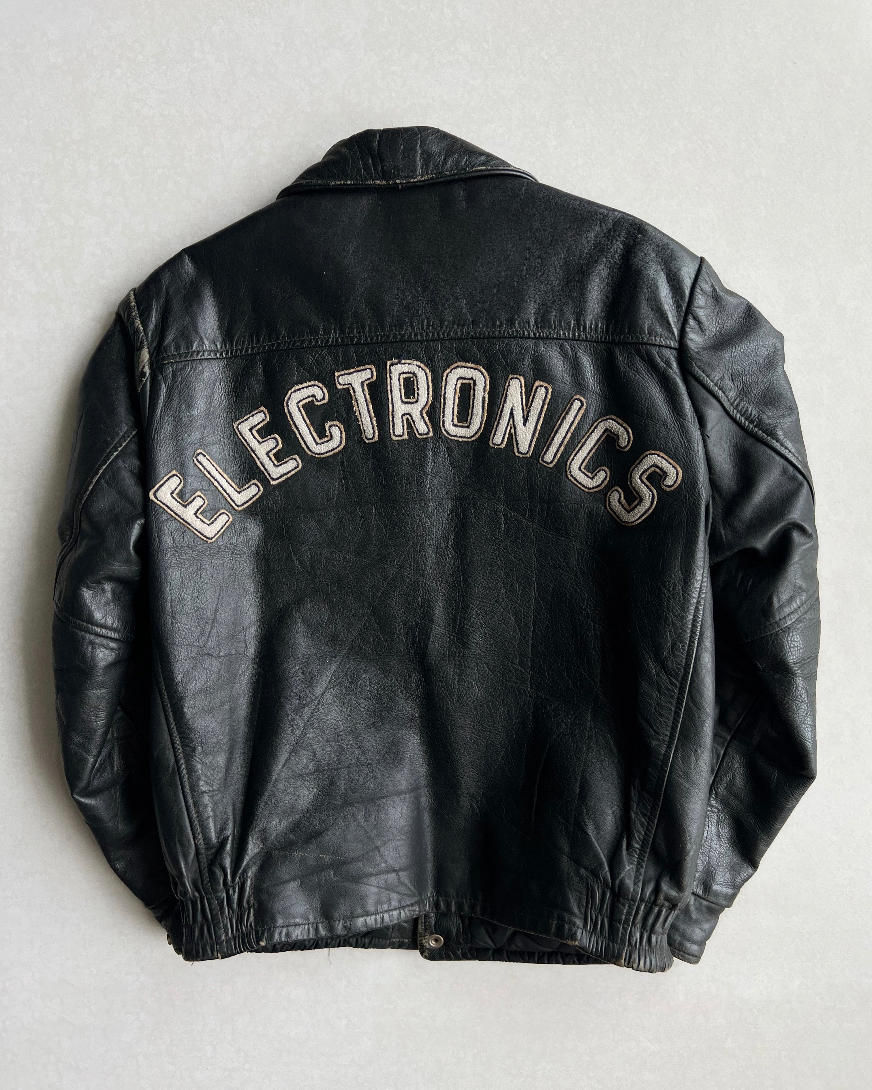 1980S 'SAULT COLLEGE TECHNOLOGY' LEATHER JACKET (S-L)
