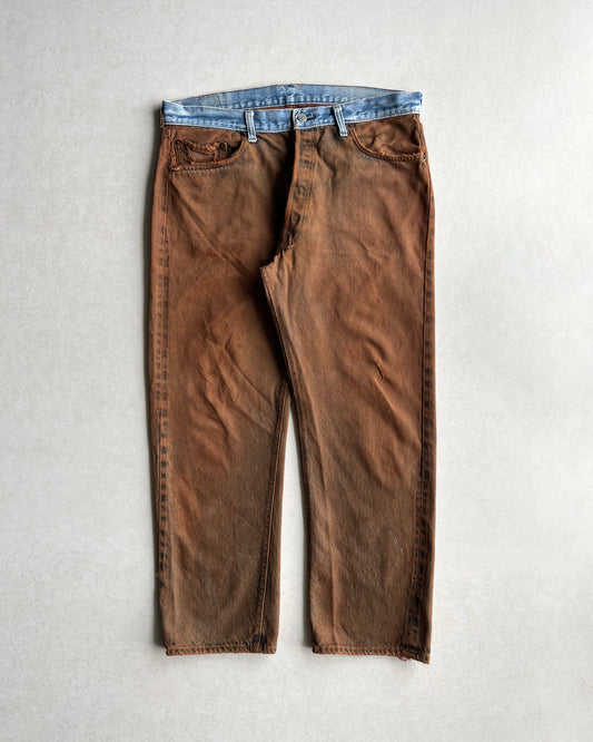 1970S TWO-TONE OVERDYED LEVI'S 501 REDLINE SELVEDGE JEANS (38X31)
