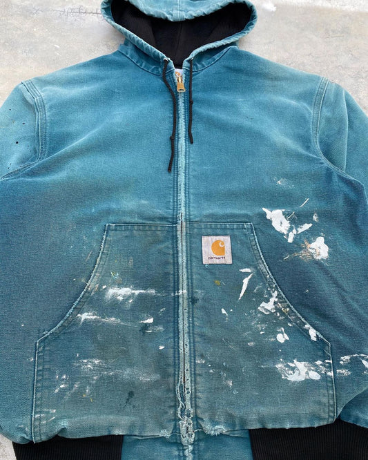 1990s Sun Faded Carhartt Painted Hooded Jacket