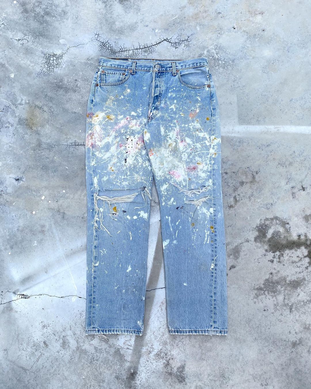 1990s Levi’s 501 Painted/Distress Jeans