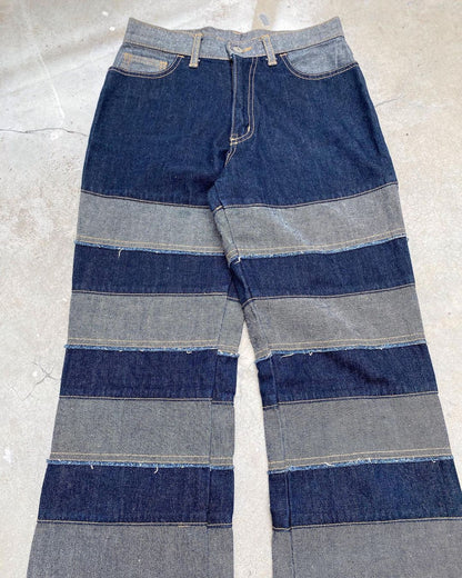 2000S JAPANESE BRAND KINKY STRIPE FLARE JEANS (28X30)