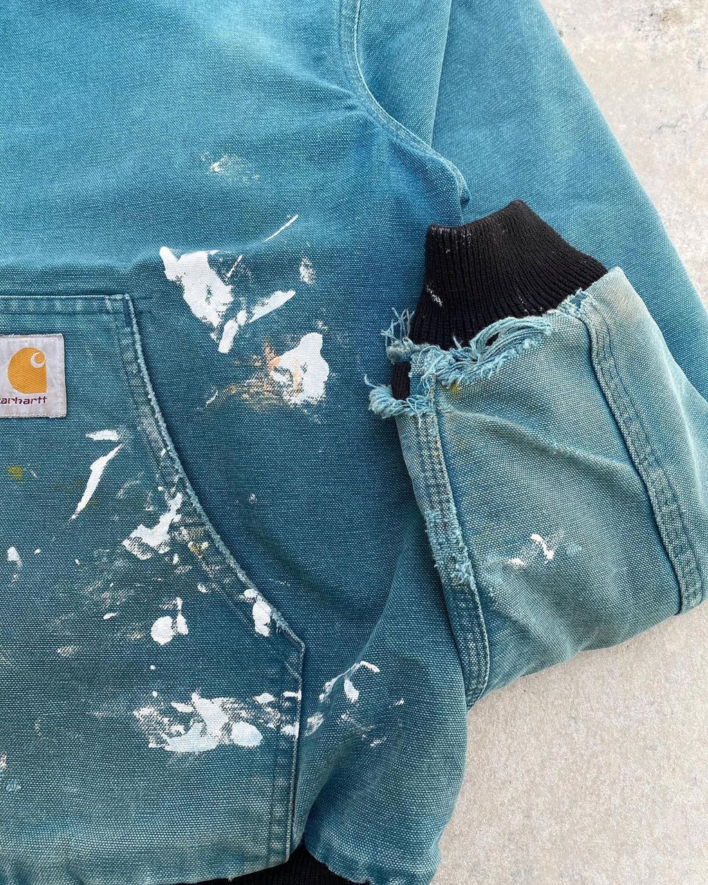 1990s Sun Faded Carhartt Painted Hooded Jacket
