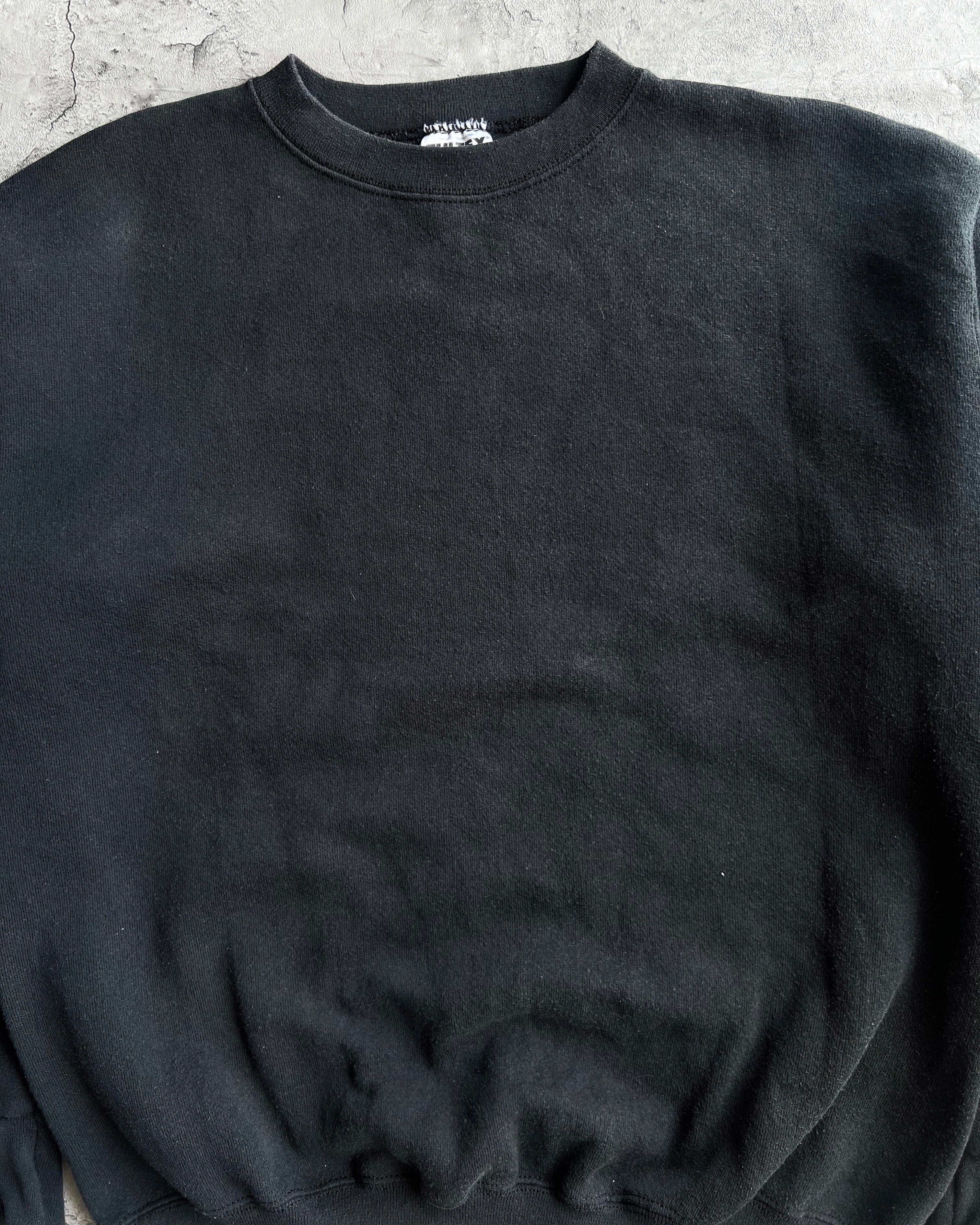 1990S FADED BLACK BLANK TULTEX SWEATSHIRT (M)