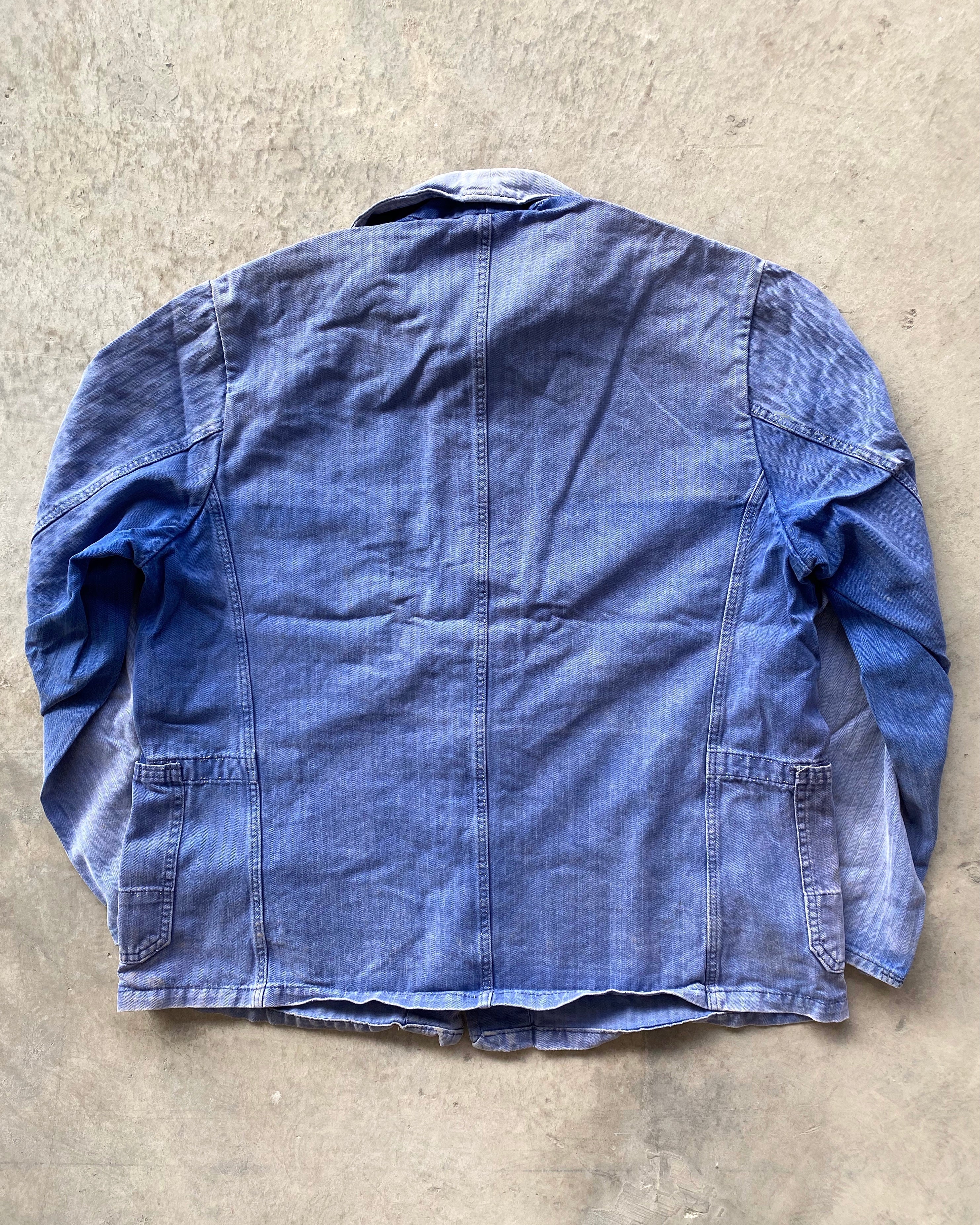 1960S SUN FADED HBT FRENCH WORKWEAR JACKET (M/L)
