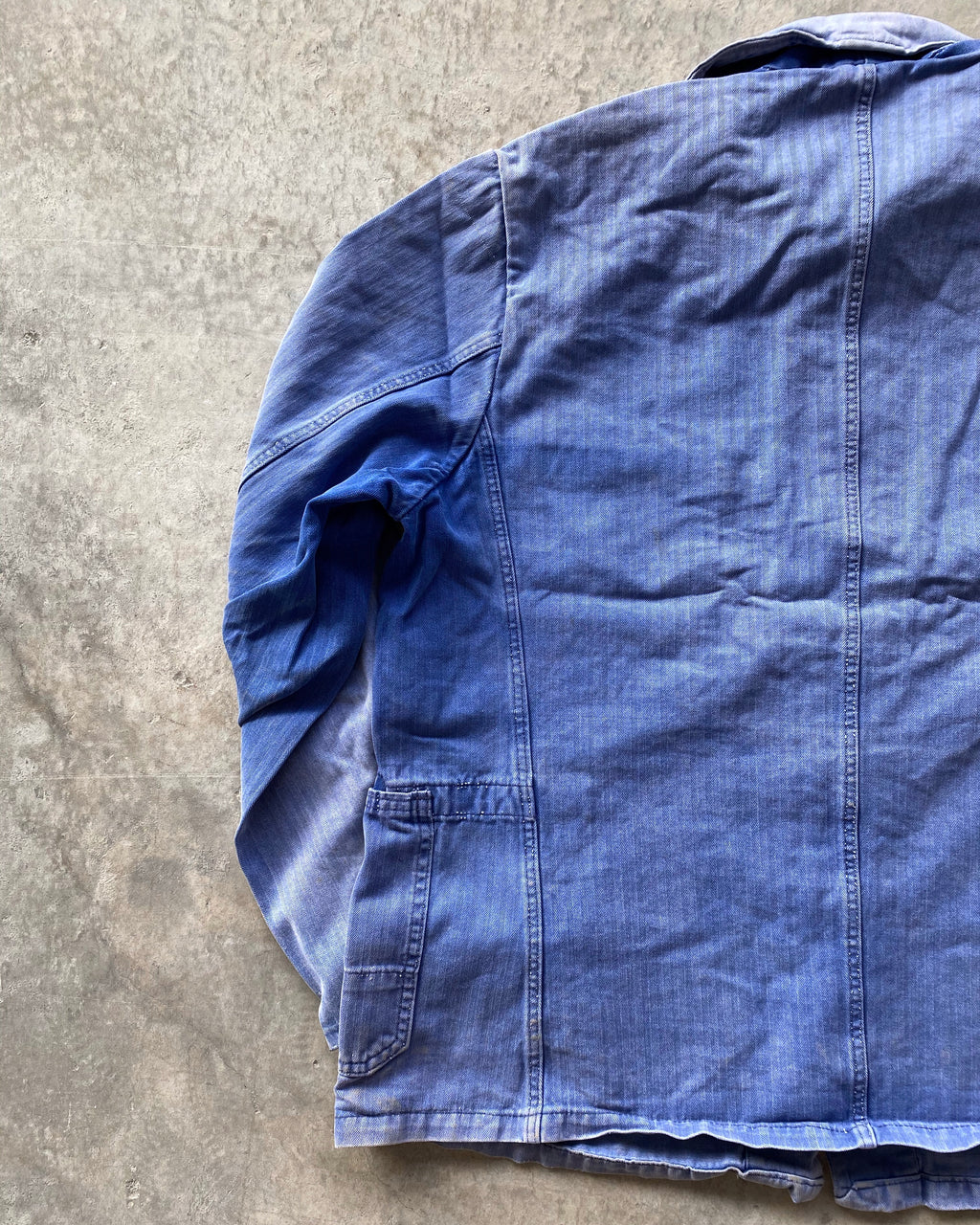 1960S SUN FADED HBT FRENCH WORKWEAR JACKET (M/L)