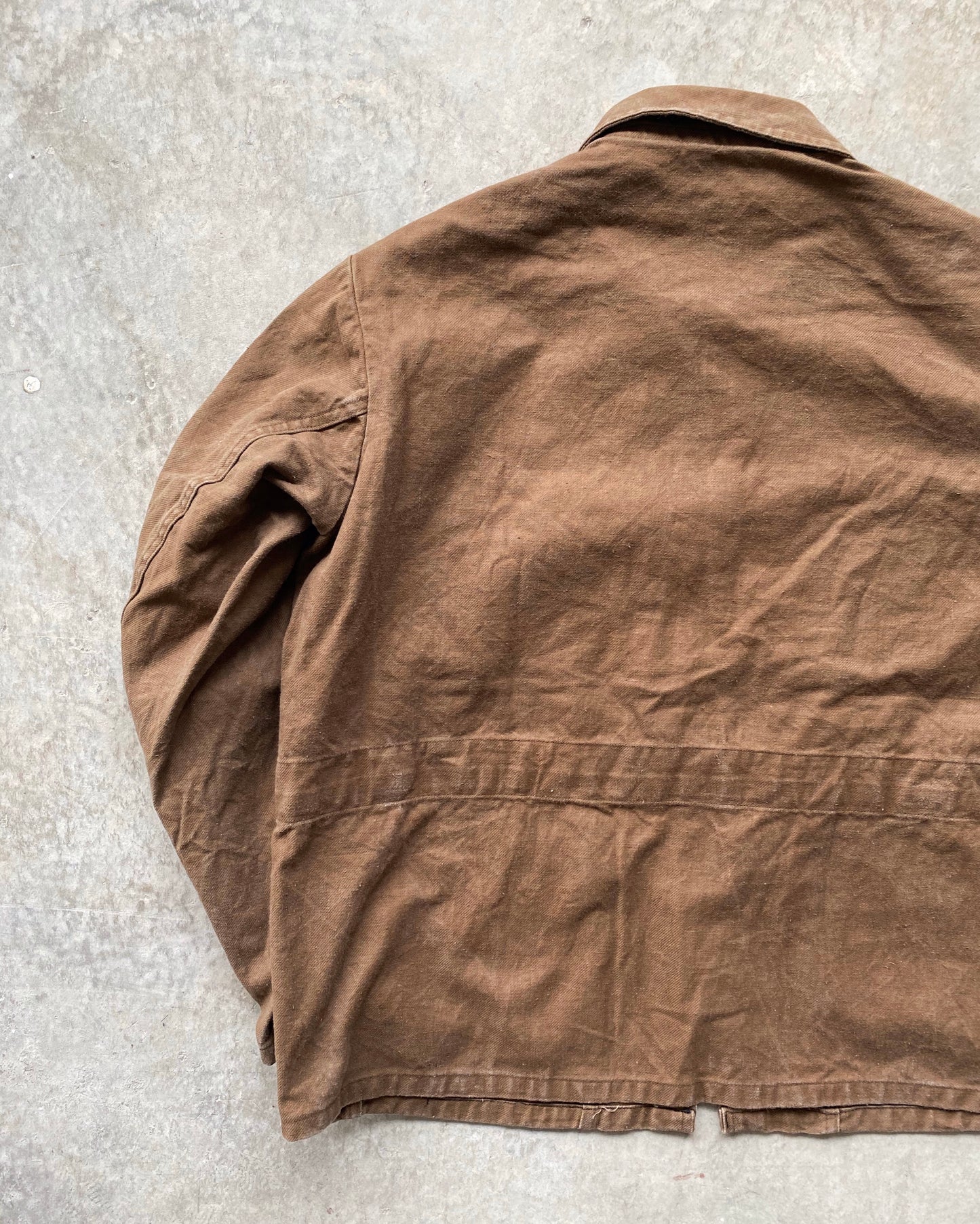 1960S BROWN ZIP-UP FRENCH WORK JACKET (M/L)