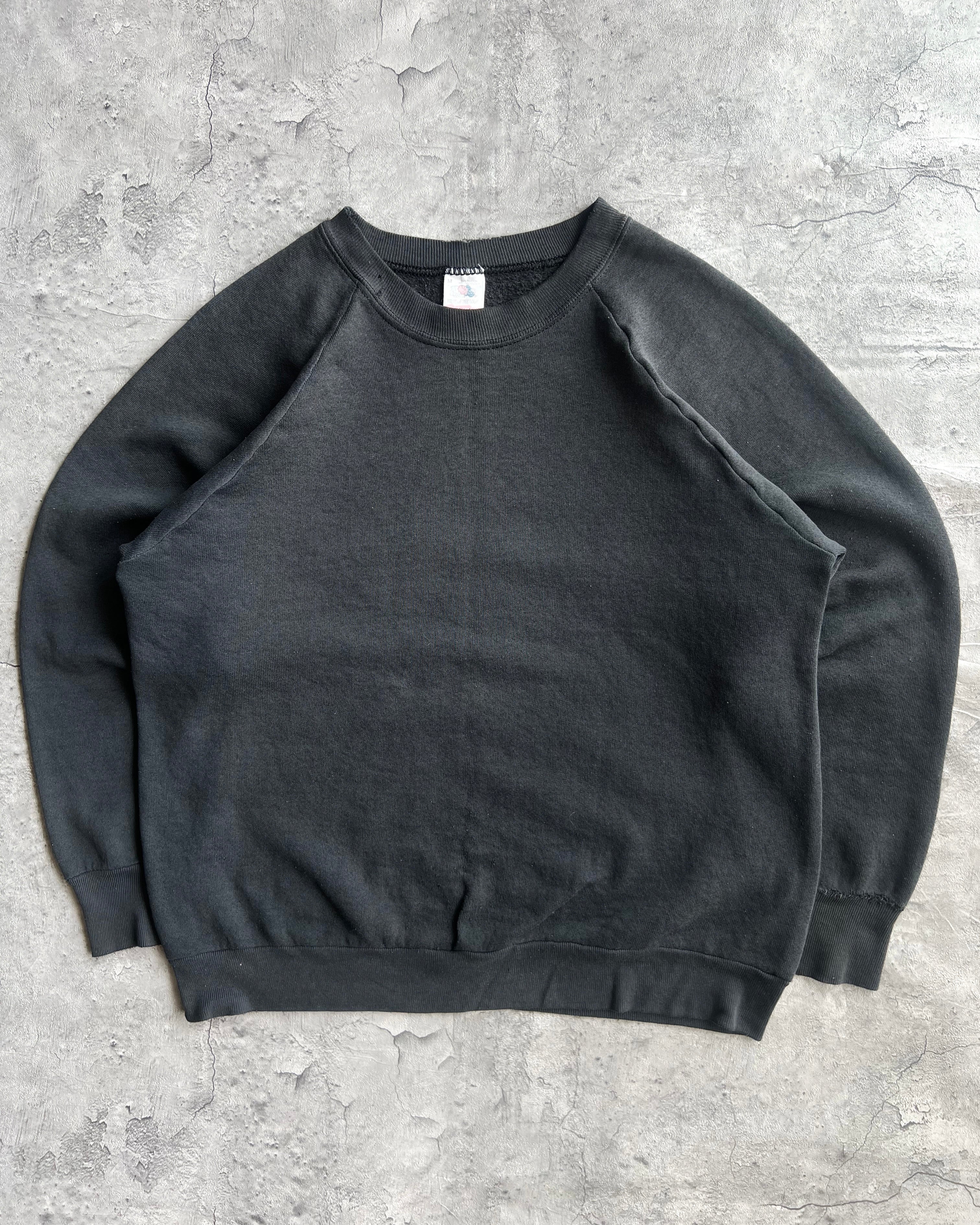 1990S FADED BLACK BLANK FOTL RAGLAN SWEATSHIRT (M)