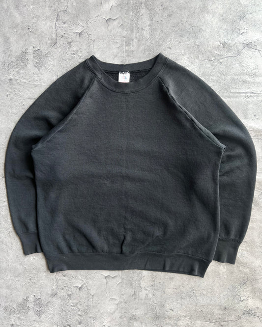 1990S FADED BLACK BLANK FOTL RAGLAN SWEATSHIRT (M)