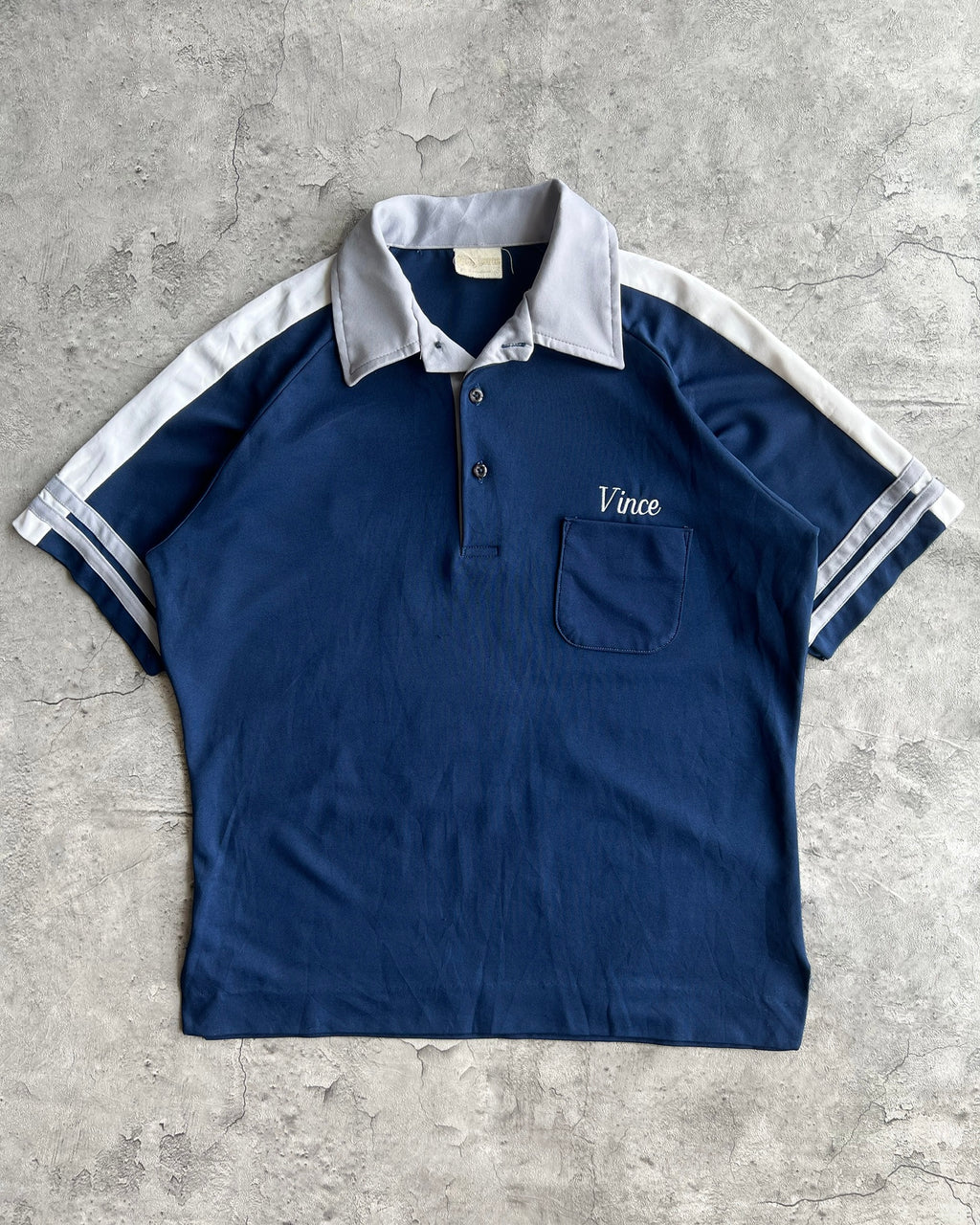 1950S KING LOUIE BOWLING RAGLAN POLO SHIRT (M)