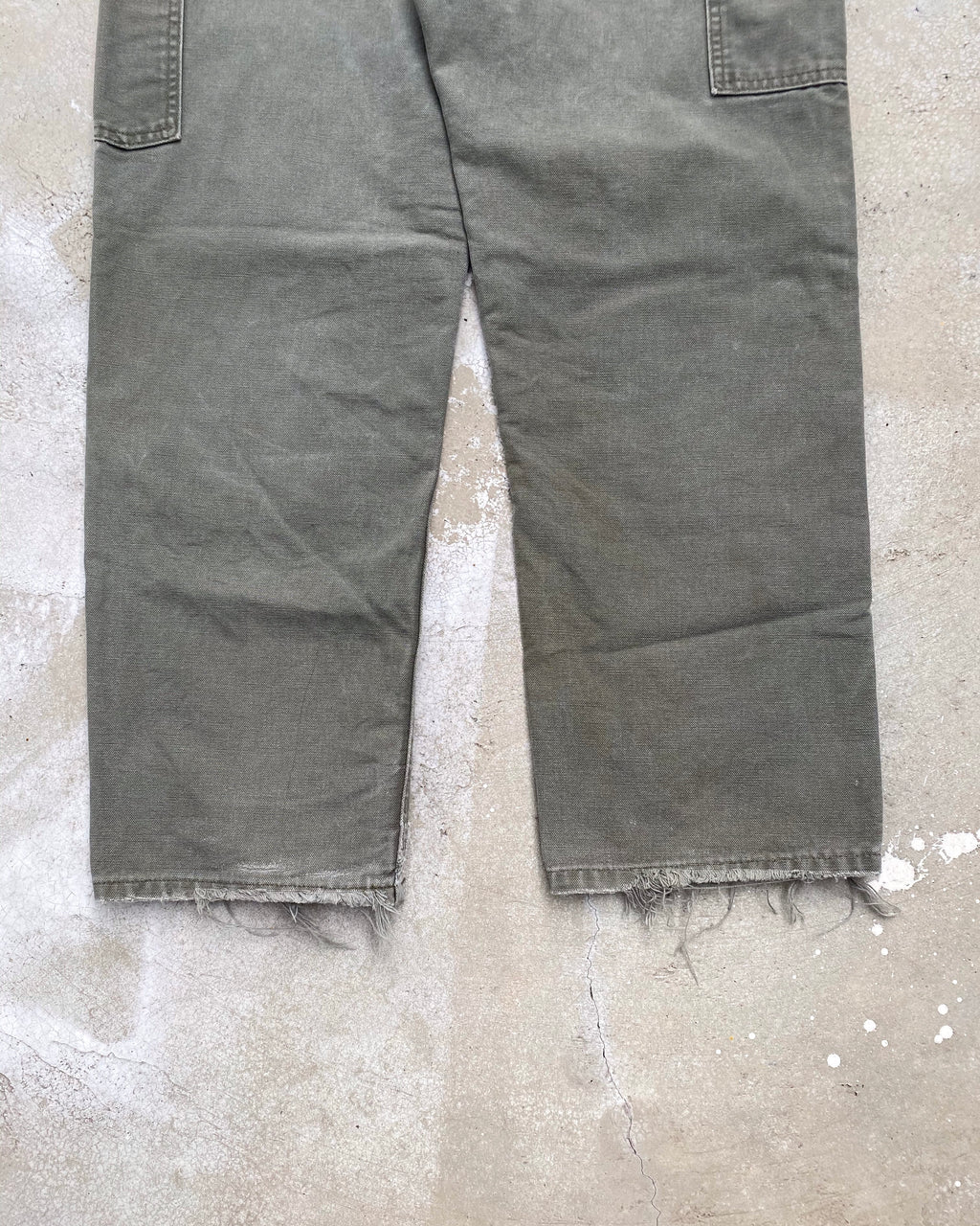 1990S FADED OLIVE/GREY CARHARTT DOUBLE KNEE PANTS (31X30)